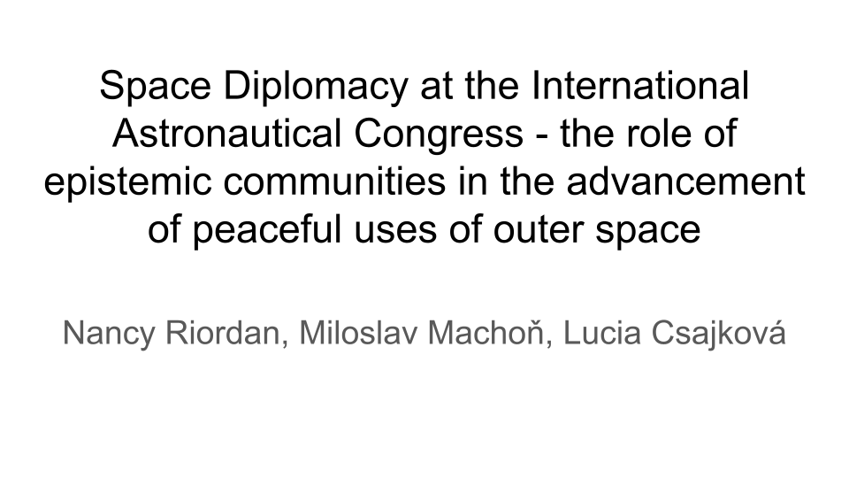 The international research group participated at Space Diplomacy Workshop